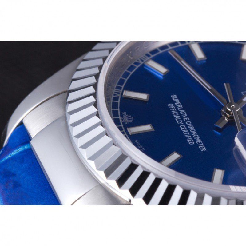 swiss rolex day date oyster collection blue leather band 621490 swiss rolex day date oyster collection blue leather band 621490