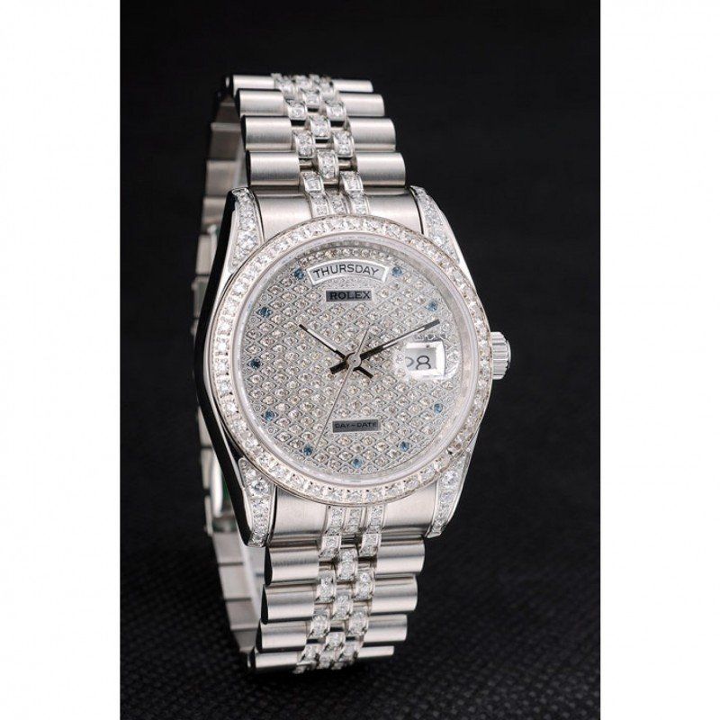 rolex daydate diamond plated stainless steel bracelet diamond plated dial 41985 rolex daydate diamond plated stainless steel bracelet diamond plated dial 41985
