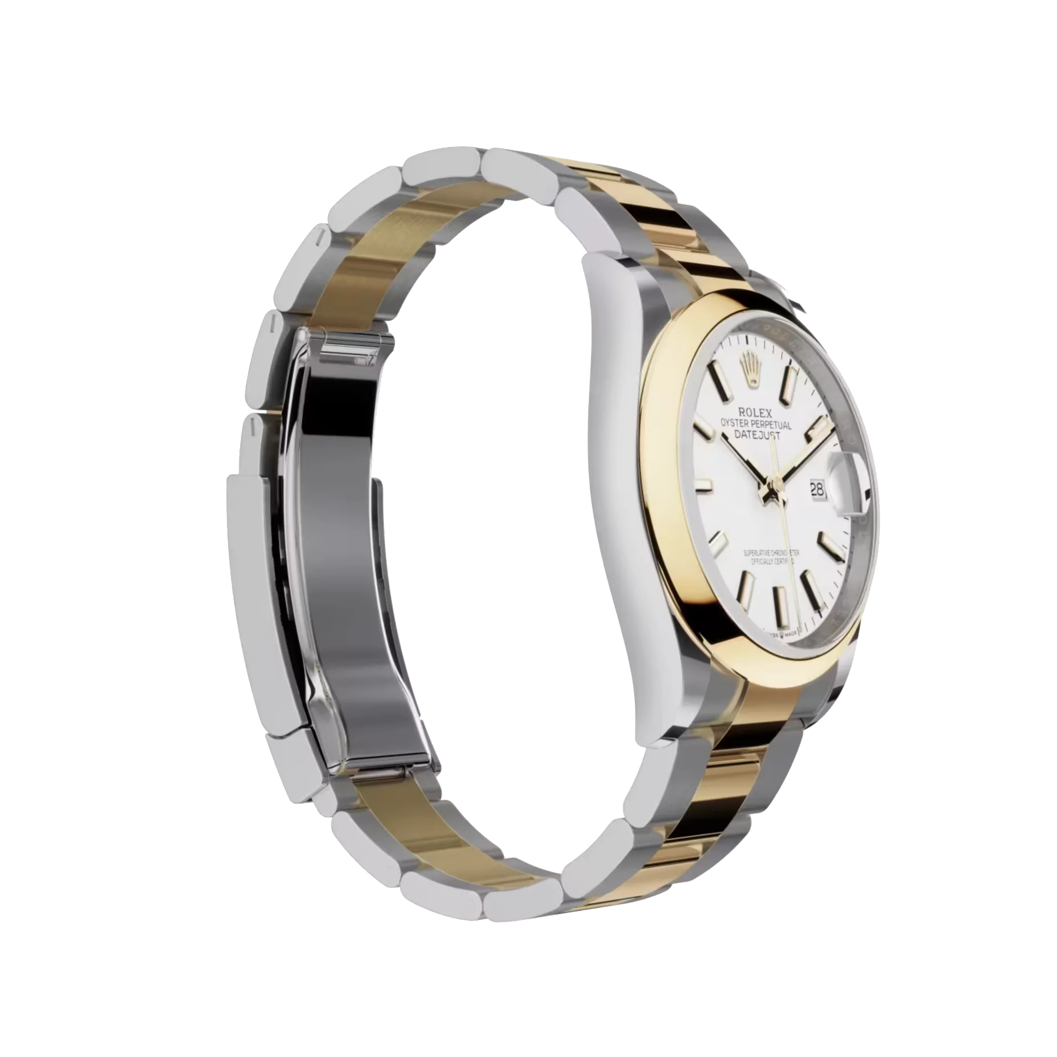 rolex datejust: 36 mm, oystersteel and yellow gold, white dial, oyster bracelet, m126203 0020 rolex datejust: 36 mm, oystersteel and yellow gold, white dial, oyster bracelet, m126203 0020