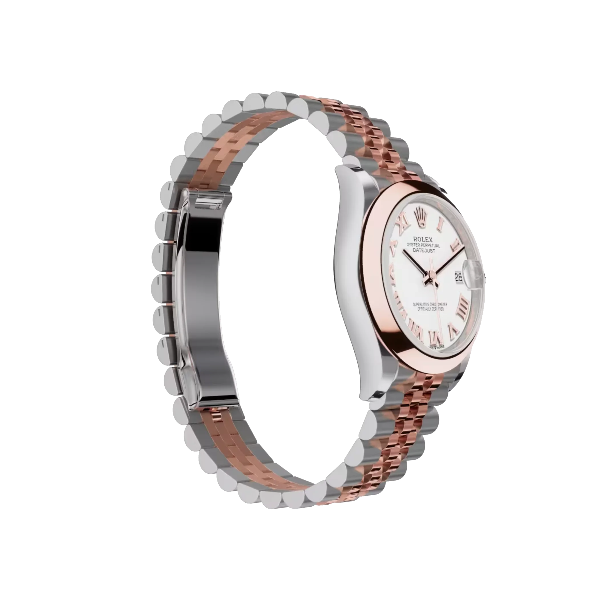 rolex datejust: 31 mm, oystersteel and everose gold, white dial, jubilee bracelet, m278241 0002 rolex datejust: 31 mm, oystersteel and everose gold, white dial, jubilee bracelet, m278241 0002