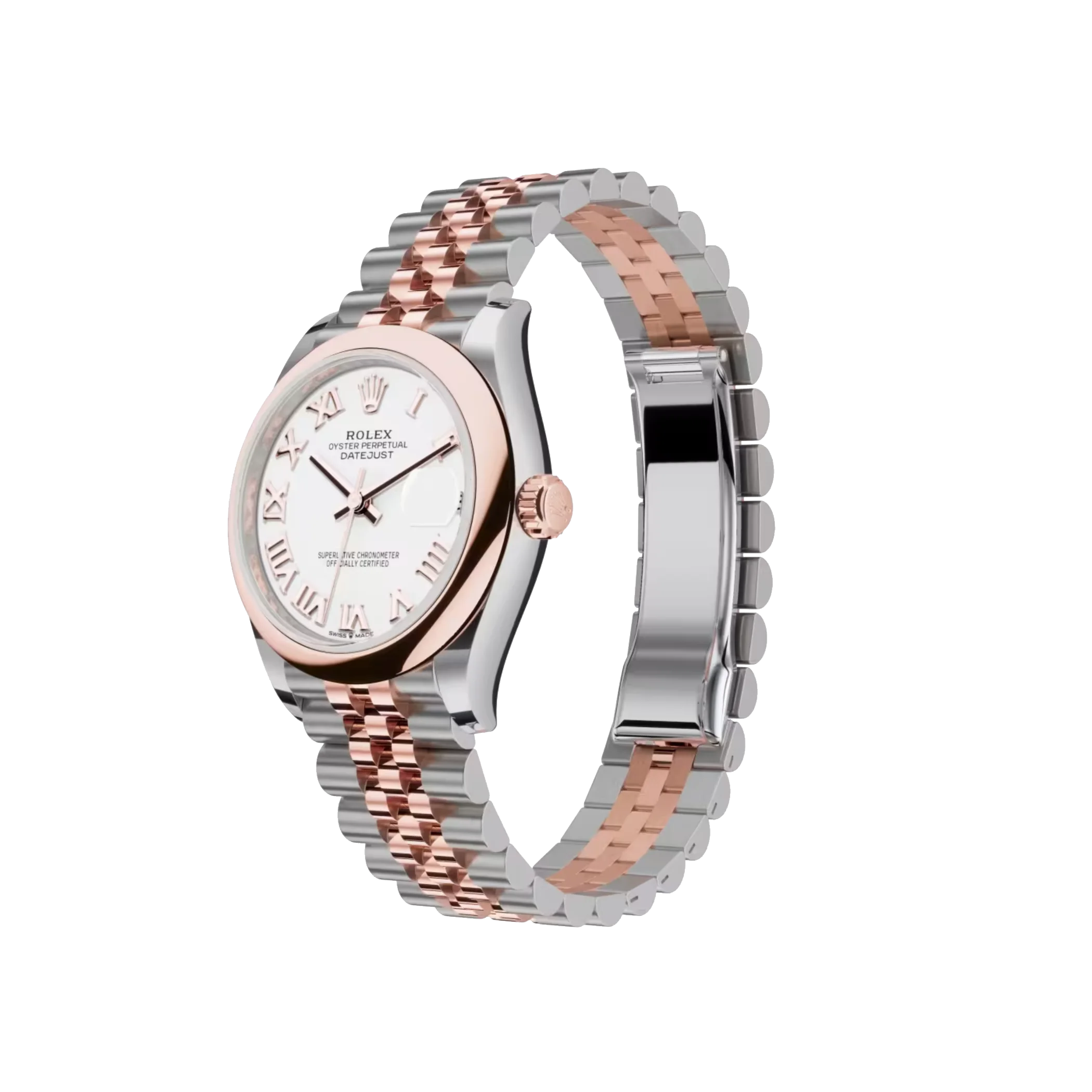 rolex datejust: 31 mm, oystersteel and everose gold, white dial, jubilee bracelet, m278241 0002 rolex datejust: 31 mm, oystersteel and everose gold, white dial, jubilee bracelet, m278241 0002