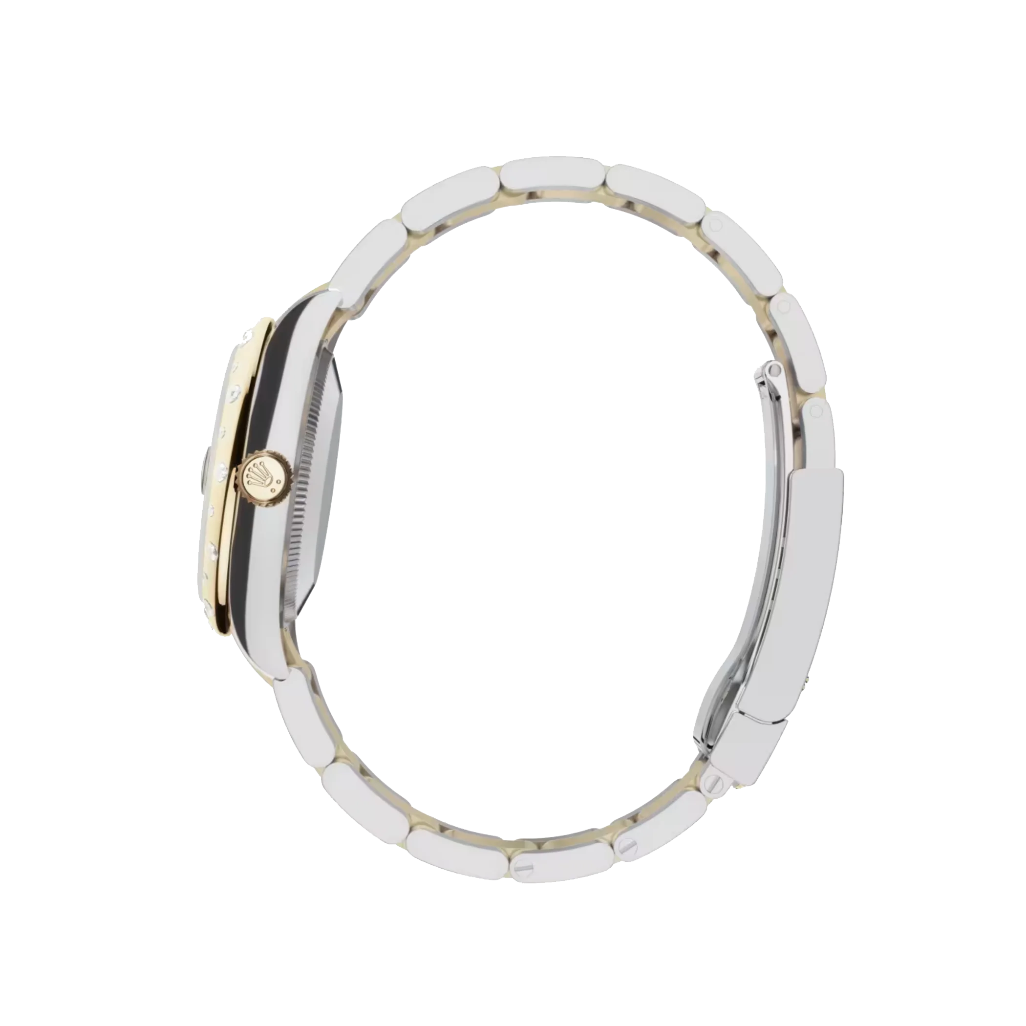 datejust: 31 mm, oystersteel and yellow gold, silver, diamond set, m278343rbr 0003